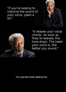 Morgan Freeman yawning Kim Handysides Voiceover