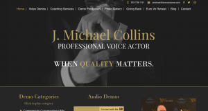 voice over artist website landing page